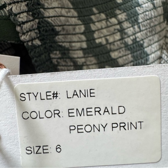 NWT V. Chapman Lanie Maxi Smocked Dress in Emerald Peony Print size 6 - Picture 9 of 12